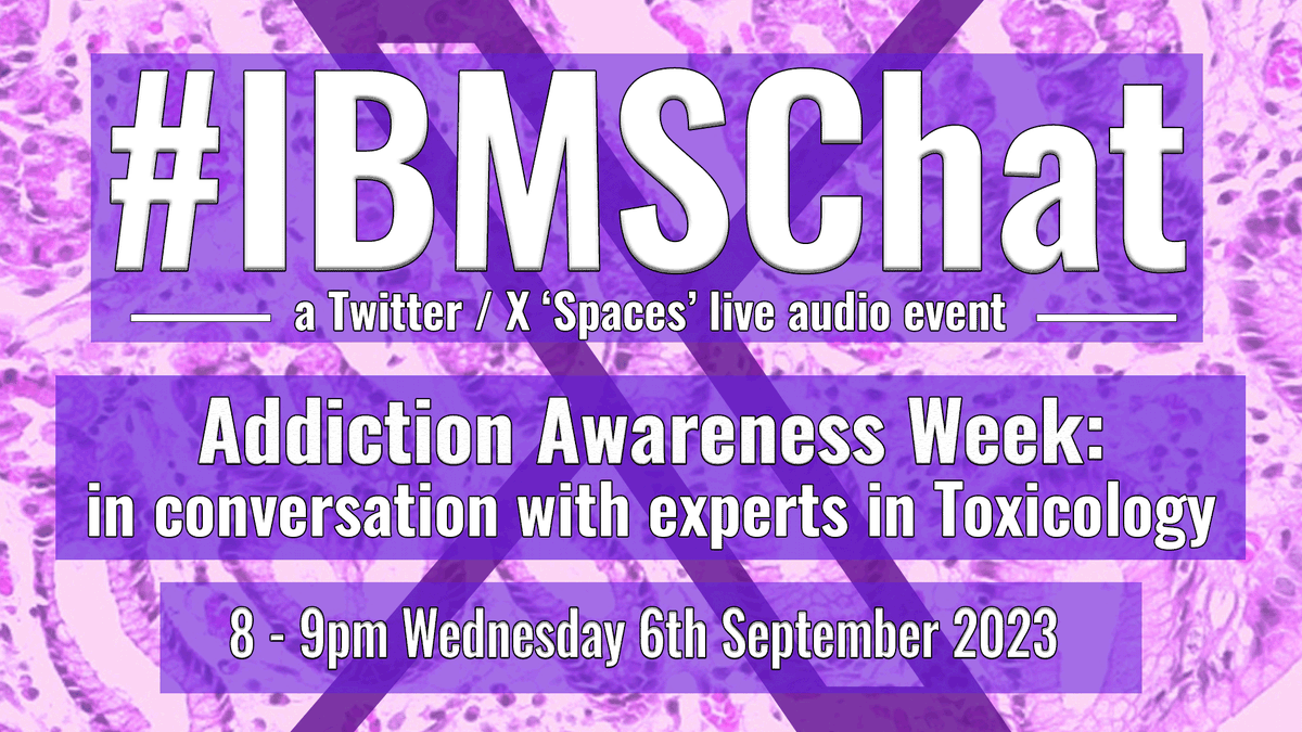 IBMScience's tweet photo. Next week, join us for a Twitter/X Space discussion on #AddictionAwareness with  #toxicology experts @SYB_Pathology. Joining us will be guest speakers Azuma Kalu, Dr Edmund Rab &amp; Mohammad Kanu. 

Set a reminder now for this #IBMSChat on Wednesday 6th Sept! https://t.co/N2Txuo8ktd https://t.co/nwvLnzTSlE
