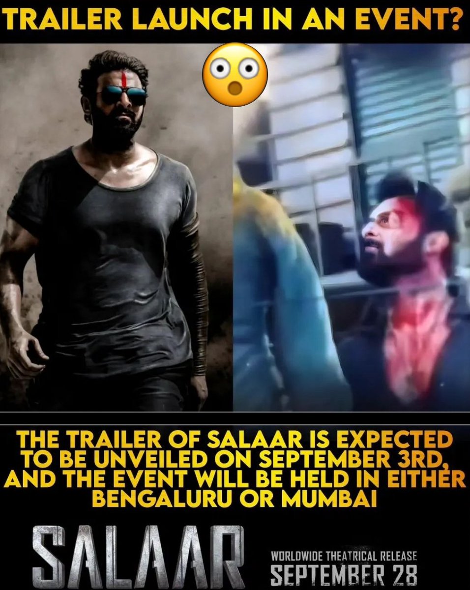 #Followmeformore
#Salaar Trailer Very Soon 🔜 So Are You Excited For That,
Because dinosaur 🦖 Revel Unreal Facts 💥 
Guess 3 SEP And 7 Sep And Comments 👍
#Prabhas #parshantneel #salar #trailer #UPDATE #Soon #viralvideo
