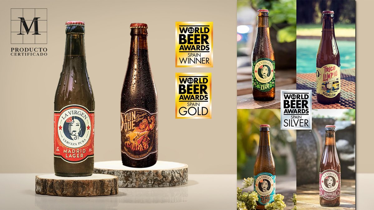 ¡Felicidades <a href="/CervezaLaVirgen/">Cervezas La Virgen</a>! 🍻

🥇 Madrid Lager y Yunque ganan Oro en la categoría española de los <a href="/worldbeerawards/">WorldBeerAwards</a> 23, mientras que IPA, Trigo Limpio, 360 y Jamonera ganaron el distintivo de plata 🥈

¡Brindamos por vuestros logros! 🏆

bit.ly/45G8gKX

#calidad