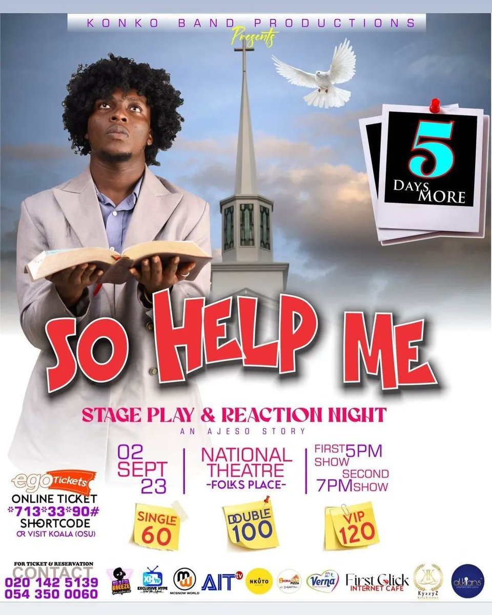 eGotickets's tweet photo. Grab your tickets for Saturday...🥳
Dial *713*33*90#
Or visit https://t.co/XE1YfPFIct
See you on Saturday 😊
#egotickets #freedomofficial #sohelpme https://t.co/dxFrIT1dET