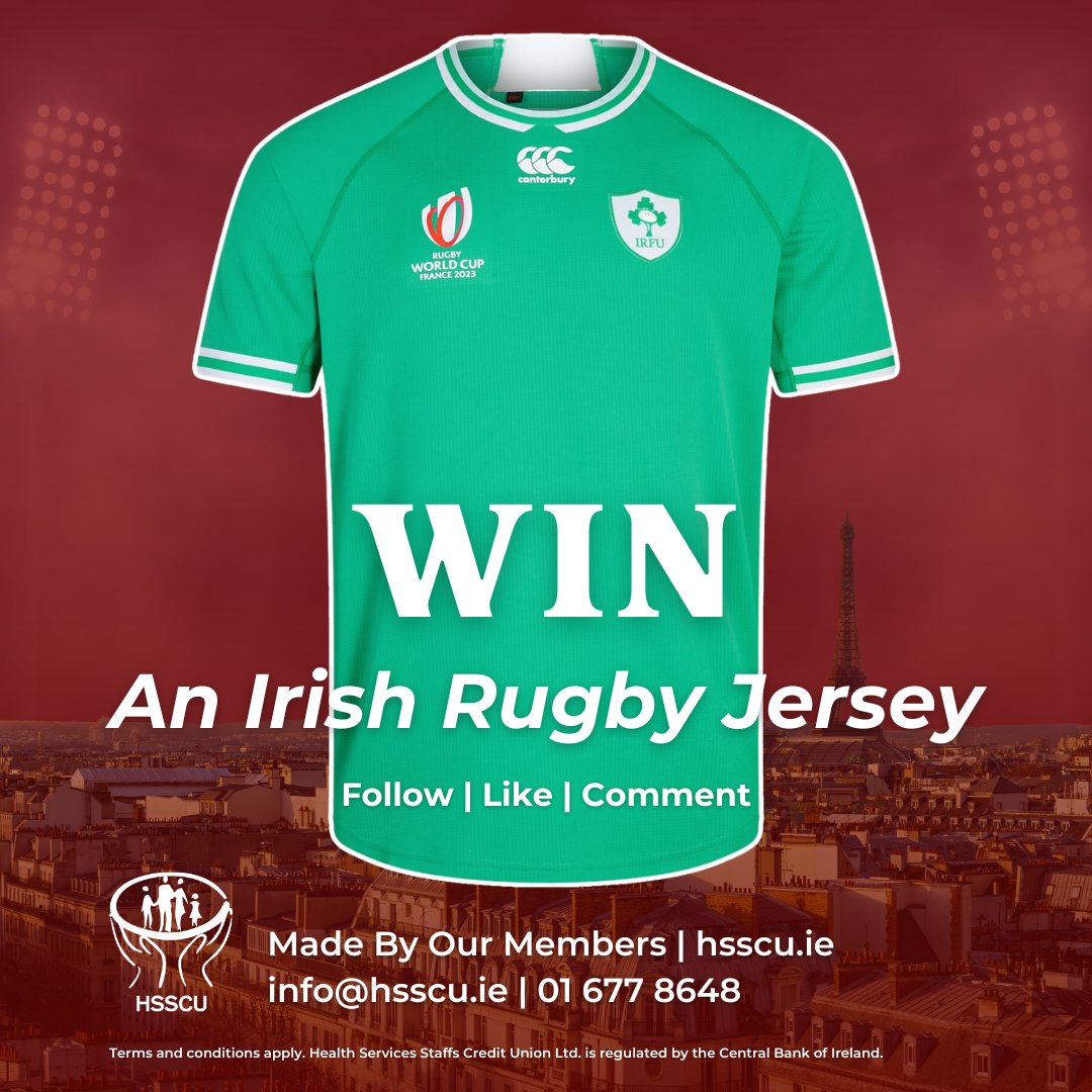 Competition Time! 🤩 Members have the chance to WIN an Irish Rugby World Cup jersey! 🇮🇪

To enter FOLLOW, LIKE + COMMENT with your favourite player’s name. Easy.

The World Cup in France starts in just a few days. 🏉 Best of luck to the Irish team. #Ireland #RWC2023