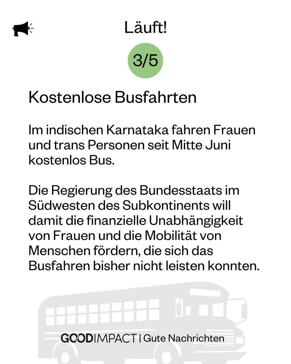 Um den Kreis der schlechten Nachrichten zu unterbrechen, ein paar gute Nachrichten. Denn überall auf der Welt passiert auch Gutes. #GoodNews #GuteNachrichten #GoodImpact

🌟⁠ Noch mehr positive Geschichten gibt es auf unserer Webseite: goodimpact.eu