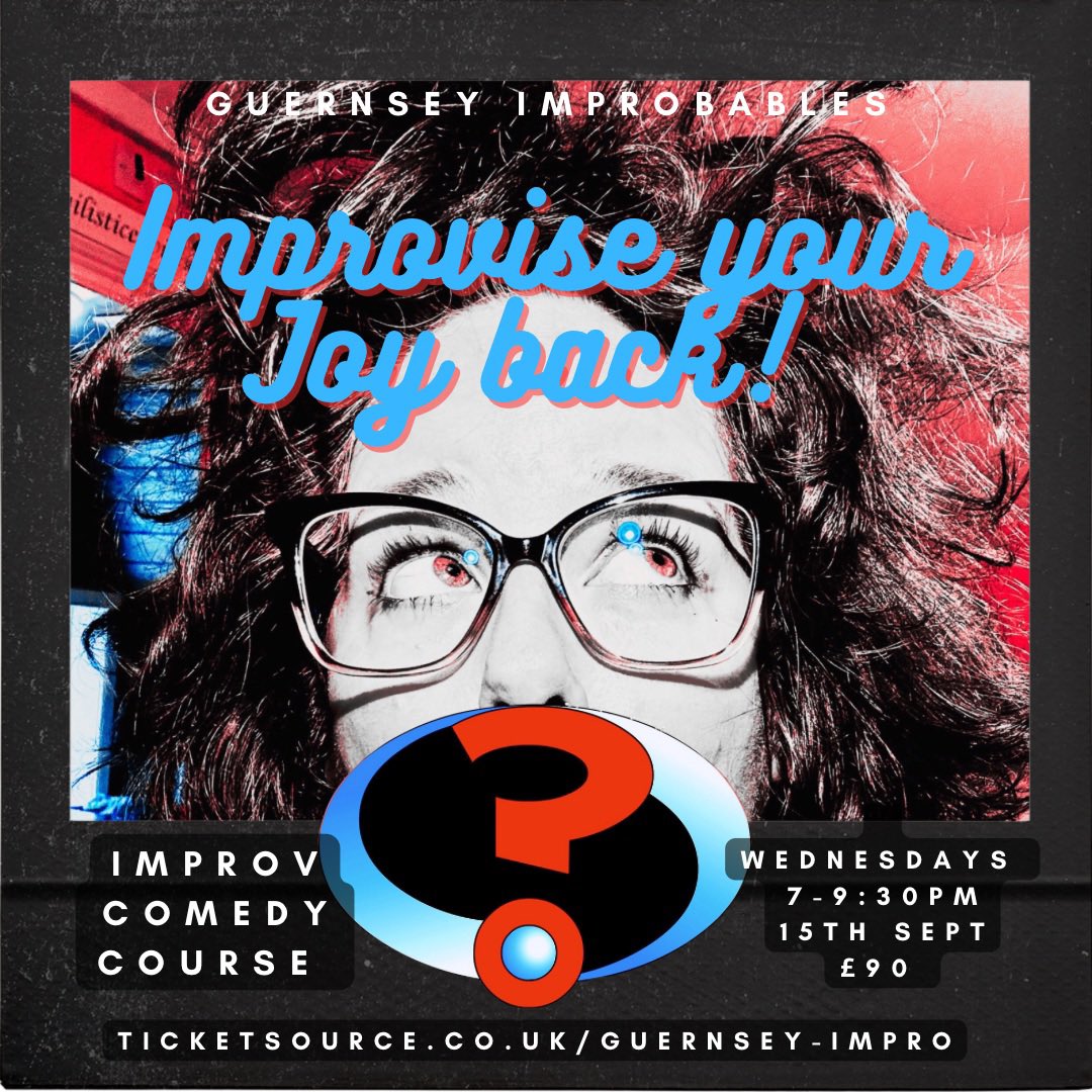 ImproGuern's tweet image. Sad the summer is ending? Feeling those Autumn blues set in? What you need is to ‘Improvise your joy back!’
Starting the 13th of September booking essential ticketsource.co.uk/guernsey-impro