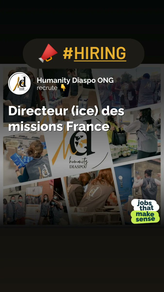 📣 #hiring
🔹#Directeur.ice missions 🇫🇷
👉 Infos candidatures :jobs.makesense.org/fr/jobs/humani…