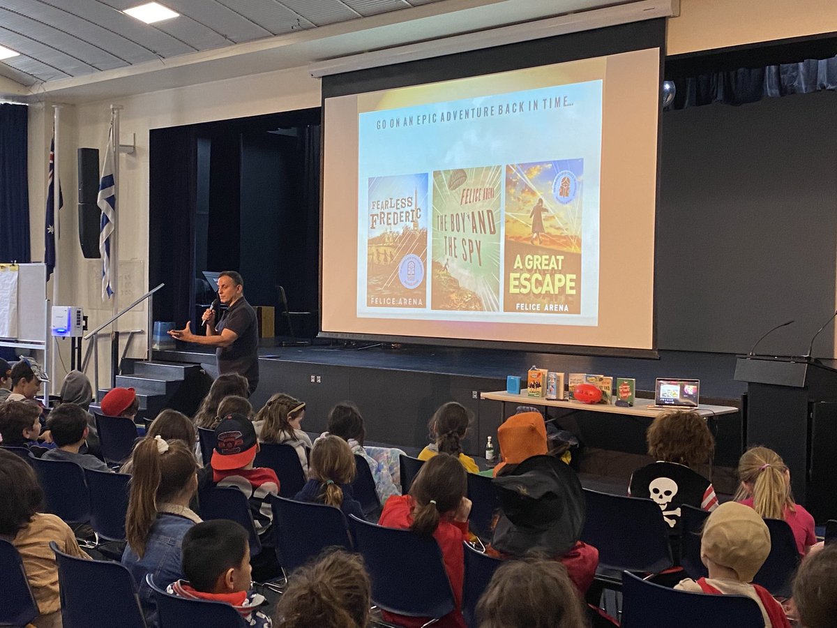 raffeduteach's tweet photo. Fantastic memories of #BookWeek2022 ⁦@FeliceArenBooks⁩ sharing brilliant #HistoricalFiction with our students perfect for Year5 2023 research #studentsneedschoollibraries https://t.co/mQhZv1CjPm