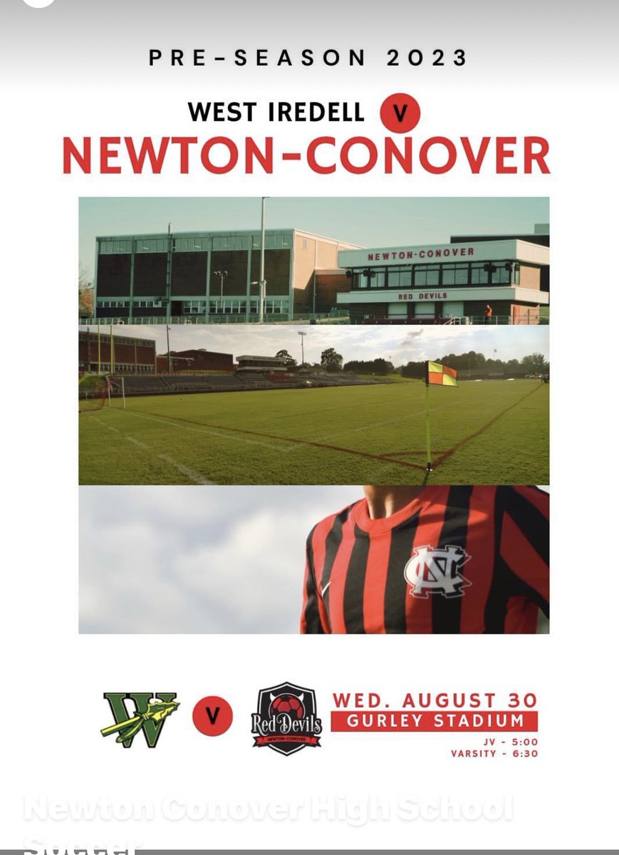 ConoverSoccer's tweet photo. Game Day vs @WestIredell at Gurley Stadium. JV at 5 with varsity to follow. https://t.co/XPPADiL40z