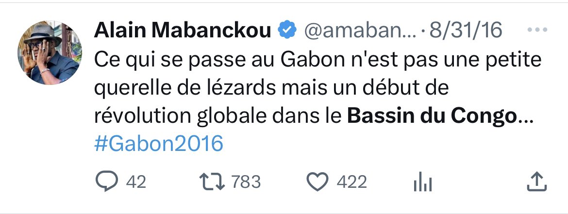 #GABON — Mon tweet prophétique de 2016 :