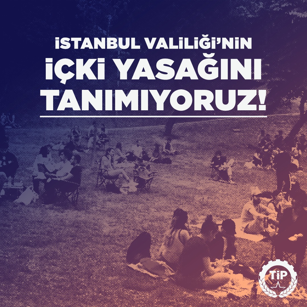 İstanbul Valiliği’nin içki tüketen yurttaşlarımıza karşı açık ayrımcılık anlamına gelen yasaklama kararını tanımıyoruz. Anayasa’ya aykırı bu sözde yasaklama kararı, özgürlüklere ve laikliğe açık bir saldırı ve toplumsal barışı dinamitleme girişimidir. Tehlikeli sonuçlara gebe