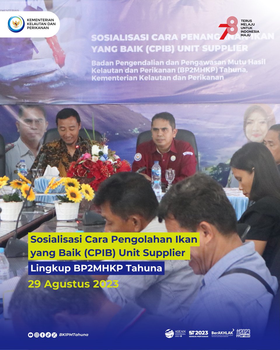 BPPMHKPTahuna's tweet photo. Hai #SahabatBahari Sudah tahu belum, sekarang Supplier atau pemasok produk hasil perikanan ke Unit Pengolahan Ikan (UPI) sudah harus menerapkan Cara Pengolahan Ikan yang Baik berdasarkan konsepsi HACCP.
#KKPThrive #EkonomiBiru #KKPGOID #MenteriKKP #SaktiWahyuTrenggono #RI78 https://t.co/FDKiPOhNXw