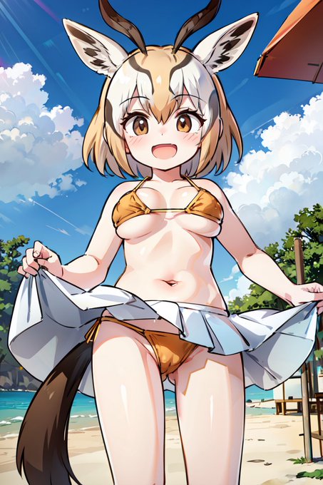 AI描きプログラムでトムソンガゼルの水着姿を作ってみました#けものフレンズ #AIイラスト #AIArt 