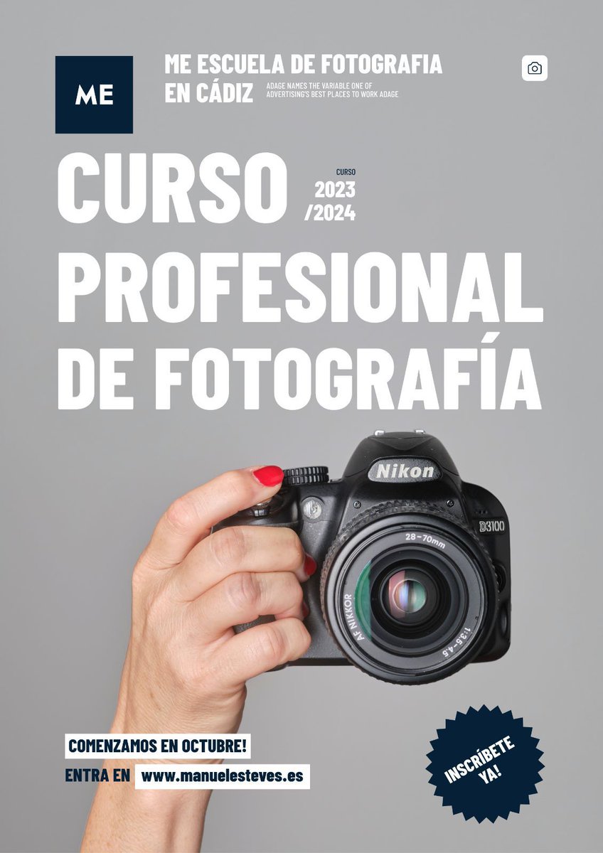 📸 ¿Te gusta más hacer las fotos que salir en ellas?

Si tu respuesta es un rotundo SÍ, te invitamos a descubrir nuestro Curso Profesional de Fotografía. En él, aprenderás todo lo necesario para convertirte en profesional y vivir de tu pasión.
manuelesteves.es/cursos-fotogra…