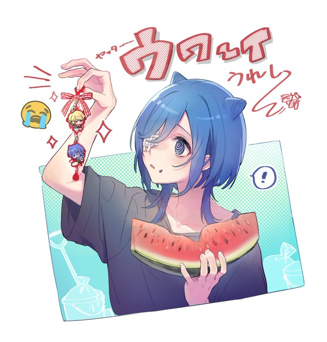 「holding fruit watermelon」 illustration images(Latest)