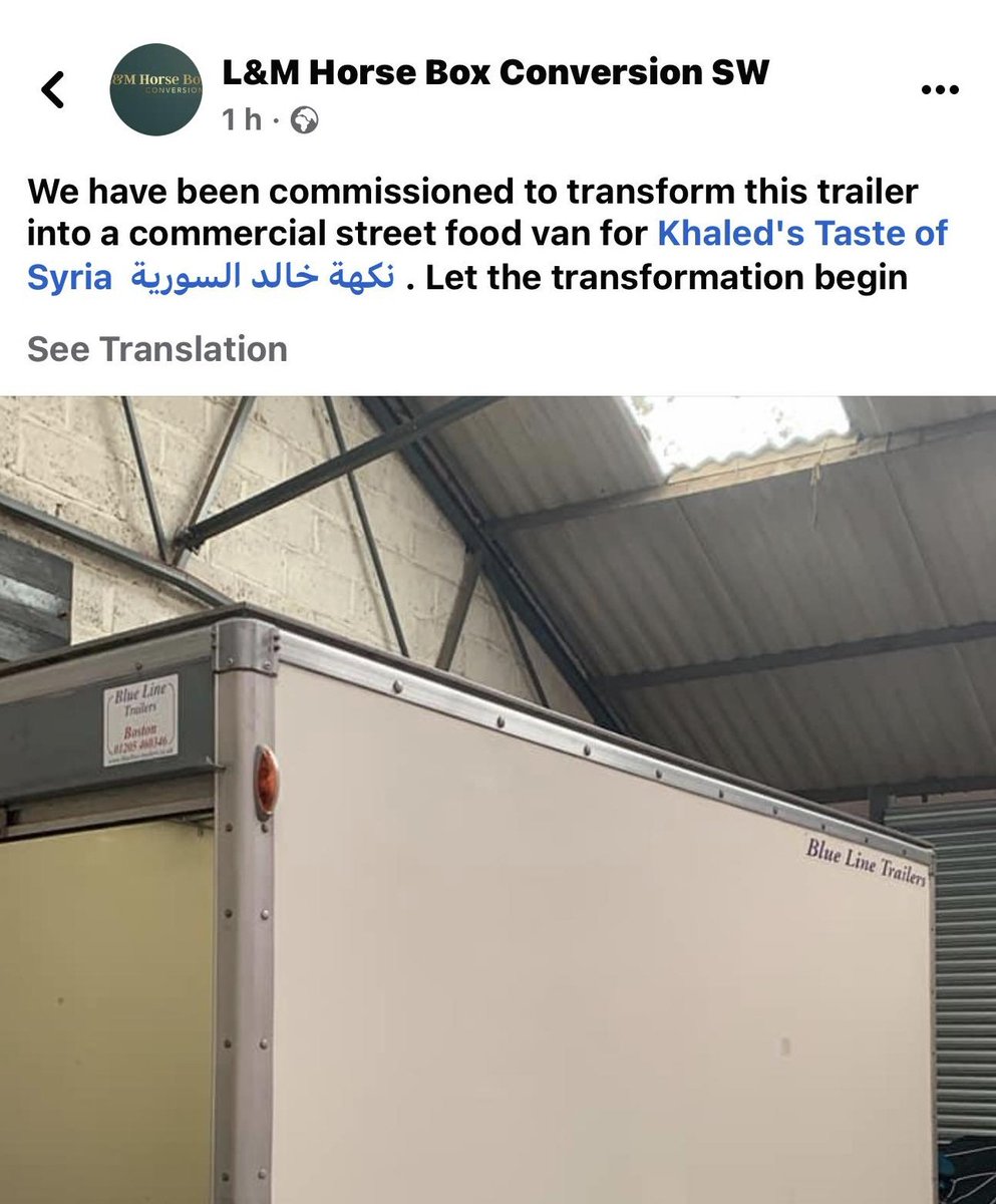 Yaaahoooo 😍🎉🎉🎉
Finally, L&amp;M Horse Box Conversion SW is going to make it real for us. 🤩

Keep an eye on the updates.

More about us👇
crowdfunder.co.uk/p/khaleds-tast…

#khaledstasteofsyria #نكهة_خالد_السورية #devonfood #devon #exeter #uk