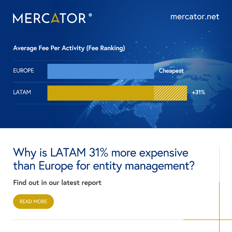 MercatorbyCitco's tweet photo. #LATAM is on average 31% more expensive to operate within than Europe, according to new insights from our LATAM #EntityPortfolioManagement (EPM): Special Report. Find out why Entity Management differs across LATAM jurisdictions, as well as compared to other global regions now.