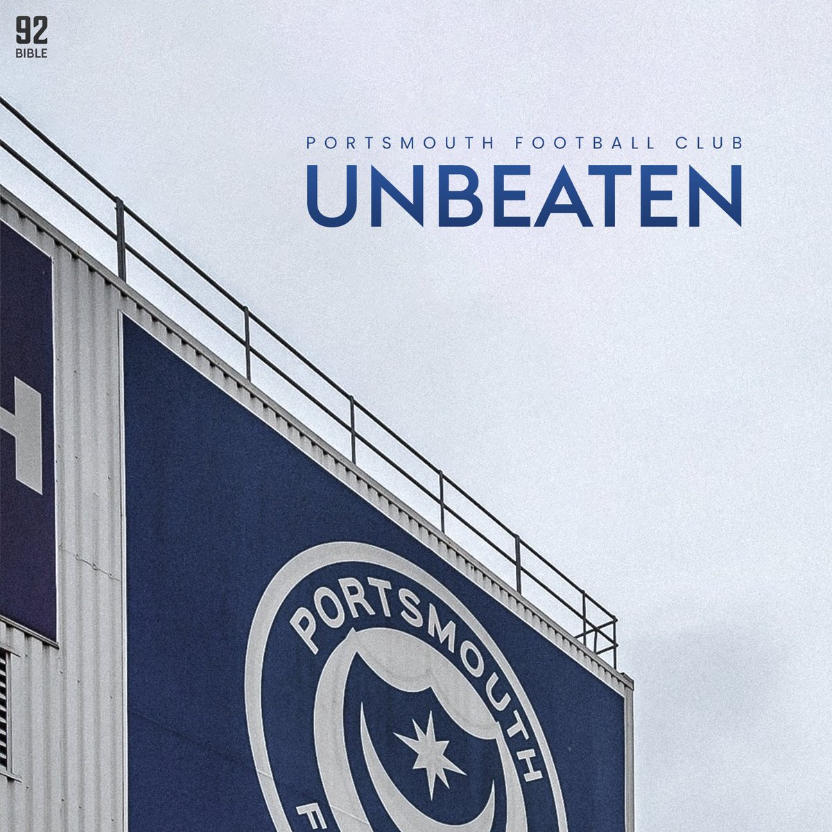 The92Bible's tweet photo. Portsmouth are the only League One club that are YET to lose a league game this season…

• Portsmouth 1 - 1 Bristol Rovers 🤝

• Leyton Orient 0 - 4 Portsmouth ✅

• Portsmouth 1 - 0 Exeter ✅

• Portsmouth 0 - 0 Cheltenham 🤝

• Stevenage 0 - 0 Portsmouth 🤝

John Mourinho’s side have also conceded just one goal, the fewest in the league - keeping 4 consecutive clean sheets in that time 👏