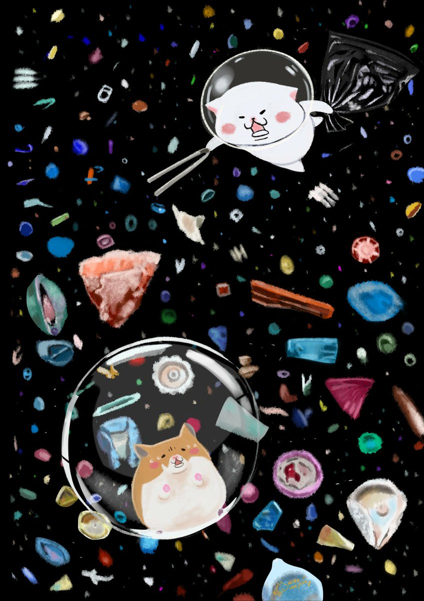 no humans food candy cat space closed eyes marshmallow  illustration images