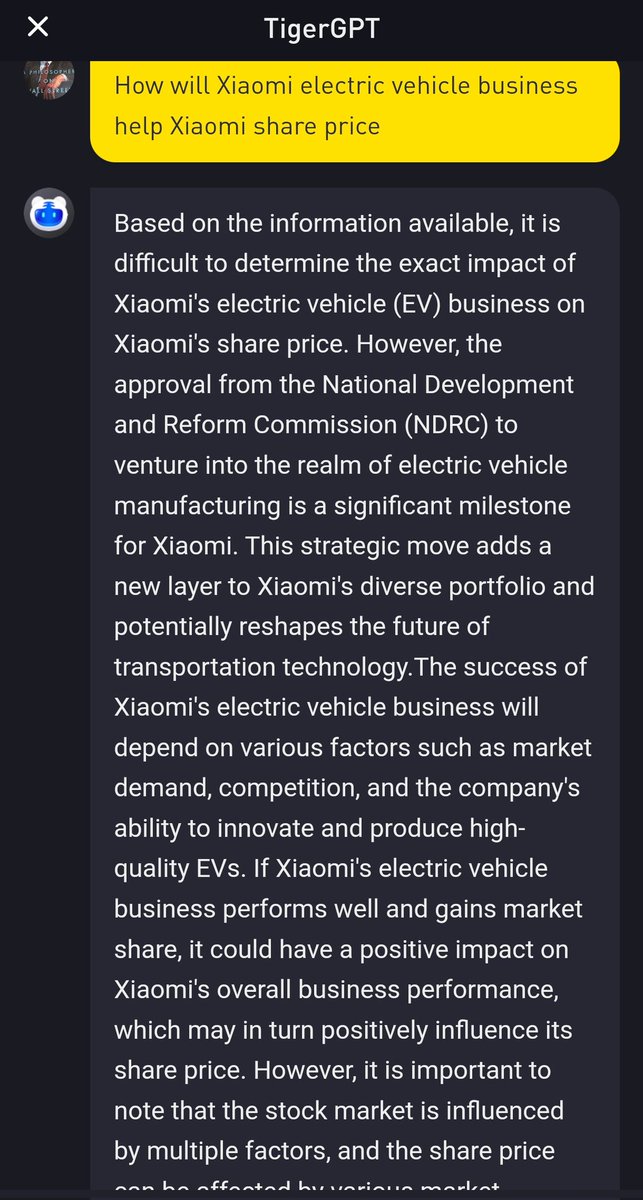 Hopehope_G_hope's tweet photo. #tigergpt #tigerbrokers #Xiaomi @leijun Xiaomi and tiger brokers are good. As always, this should not be construed as any investment or trading advice https://t.co/zy5tHWtiHG