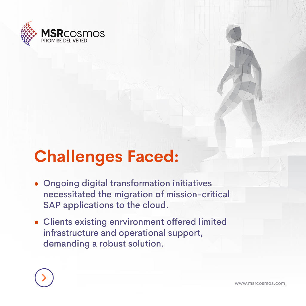 MSR_Cosmos's tweet image. Witness how MSRcosmos empowered a global supply chain leader with seamless SAP migration to Microsoft Azure, driving digital transformation, cost efficiency, and robust system resilience. lnkd.in/g-Shd7NU #SAPMigration #DigitalTransformation