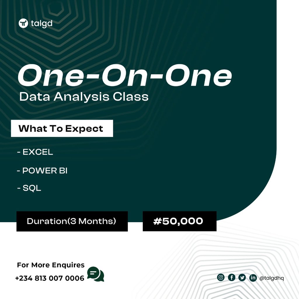 talgdhq's tweet image. Elevate Your Skills! 

Learn Data Analysis while still grinding. 

Don&apos;t miss our personalized one-on-one sessions. 

Ready to level up? 

Contact 08130070006 or slide into our DMs. 

Let&apos;s make your tech dreams a reality! 

#techskill #talgd #insideosogbo