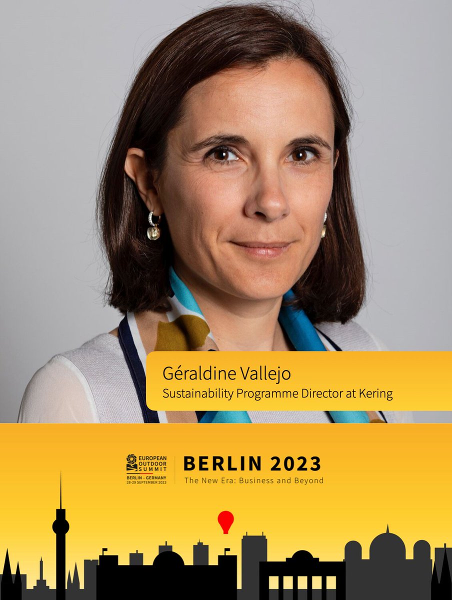 Announcing Keynote speaker Geraldine Vallejo. She joined Kering in October '13 as Sustainability Programme Director. During her tenure Géraldine has been responsible for helping guide the Group’s overall sustainability strategy and program implementation #outdoorindustry #eos2023