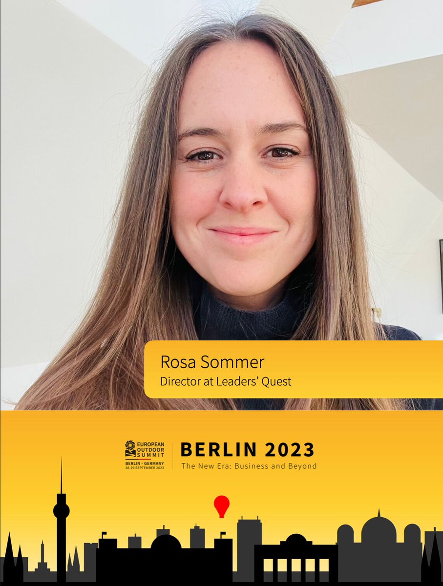 Kenote Speaker - Rosa Sommer, Director at Leaders’ Quest, a change consultancy with a mission to create wise leaders for a regenerative future. She’s spent the past decade helping teams have better conversations about the future. #eos2023 #outdoorindustry