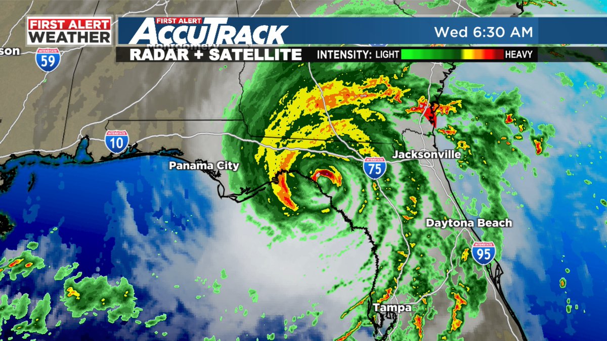 Idalia made landfall in the Florida Big Bend near Keaton Beach around 6:45 this morning with sustained winds near 125 mph
 #alwx <a href="/WBRCweather/">WBRC First Alert Weather</a> <a href="/wbrcnews/">WBRC 6 News</a>