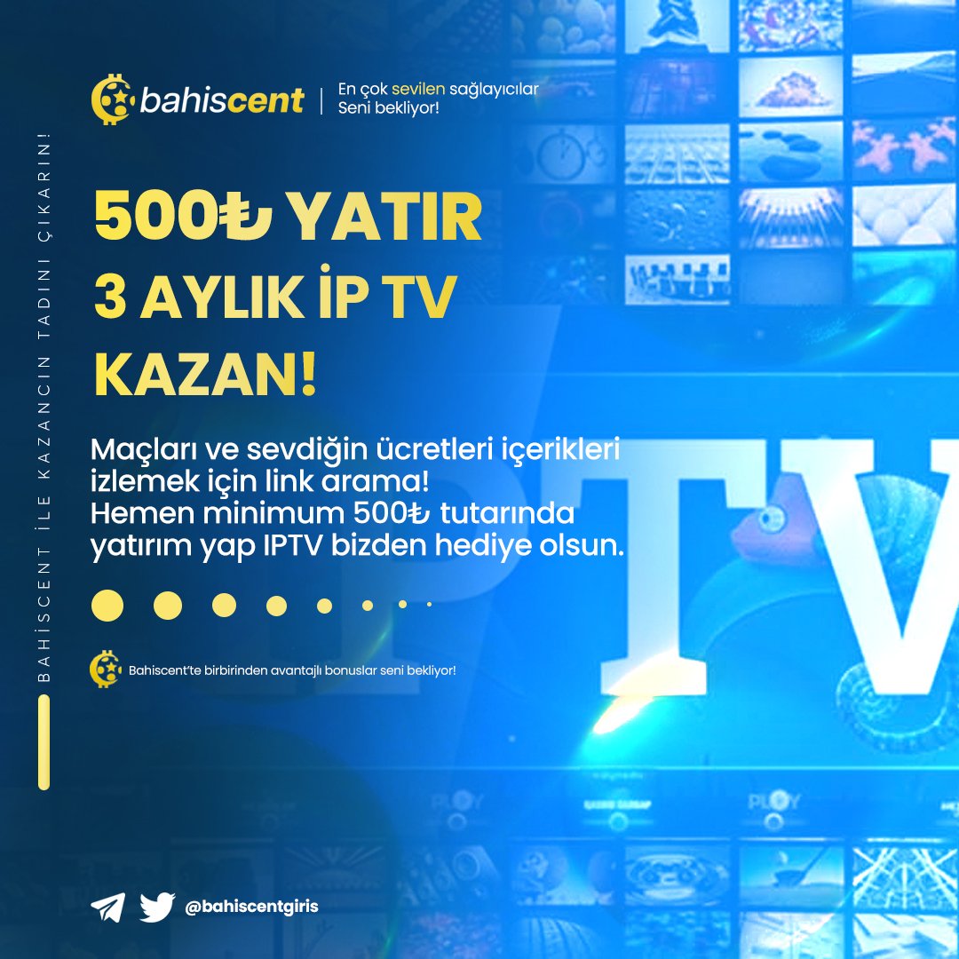 🎁Ligler başladı maçları izlemek için üyelik almana, link aramana gerek yok. Hemen minimum 500₺ tutarında yatırım yap 3 aylık IPTV kazan!!🫰

Güncel Giriş💻📲 t2m.io/cent 

#bahis #denemebonusu #casino #freespin #bonus #slot #freebet #bahiscent #spor #maxwin
