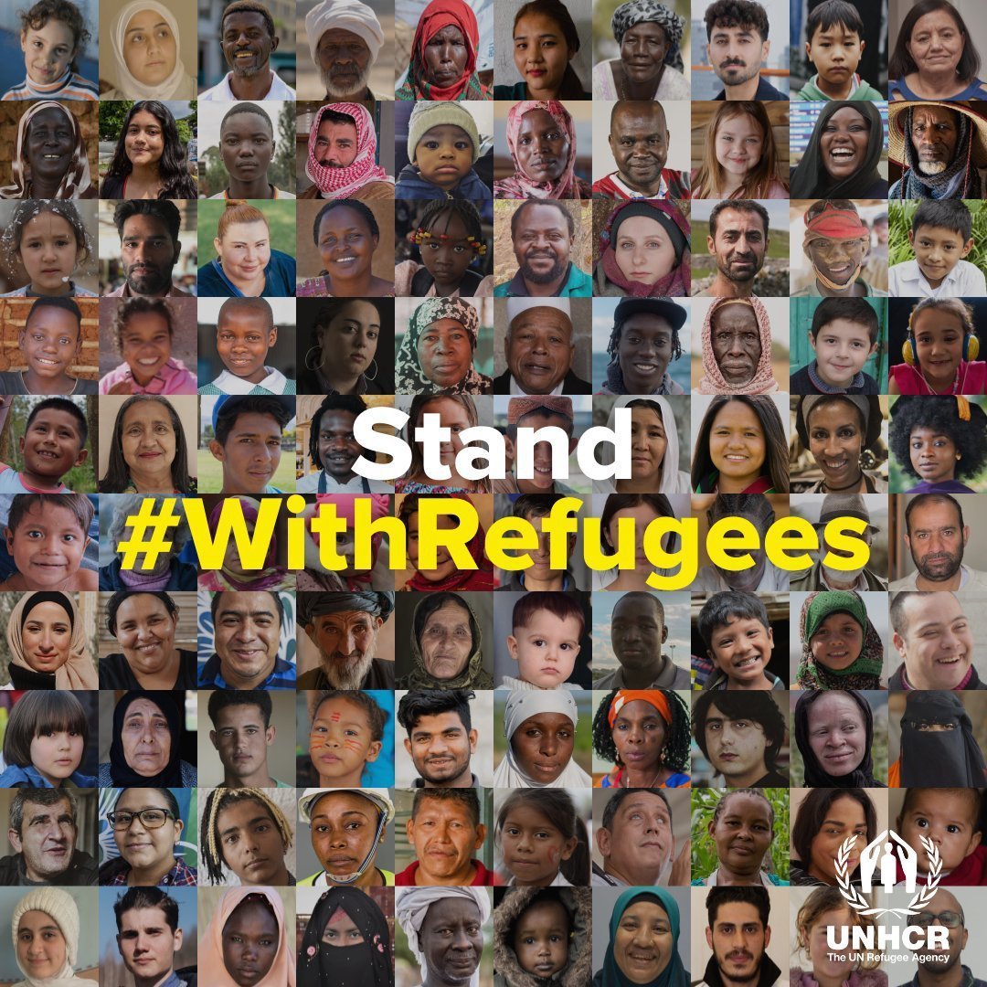 antonioguterres's tweet photo. Becoming a refugee isn't a choice.

But standing #WithRefugees is.

Wherever they come from. Whenever they are forced to flee. We can all support refugees. https://t.co/7vX1RNmwDp