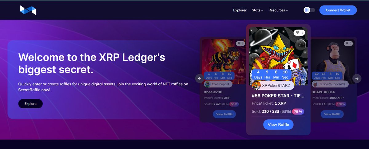 ONLY 123 Tickets Remaining in Our First Raffle!!!
secretraffles.xyz/raffle/124

🎫  Grab your Tickets ASAP!  🎫

1 XRP Each
63% Already SOLD!!!

If SOLD OUT before the 31st, Winner Will Receive Holder Rewards for the Month!!!

Join Our Awesome POKER Community! 
discord.gg/d468V5Jkan