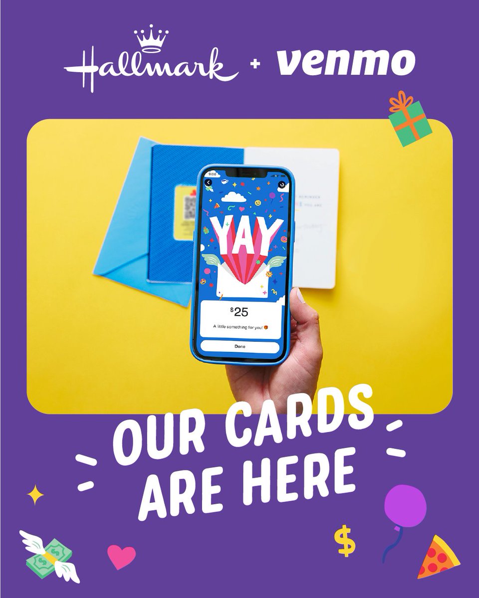 There’s a new way to put money in a card! 💸 Hallmark and Venmo are here to make spreading the love easy. Just pick up a Hallmark + Venmo card from select retailers, scan, and add the amount you want to give. We'll take care of the rest 💌 Visit venmo.me/hallmarkcards to find