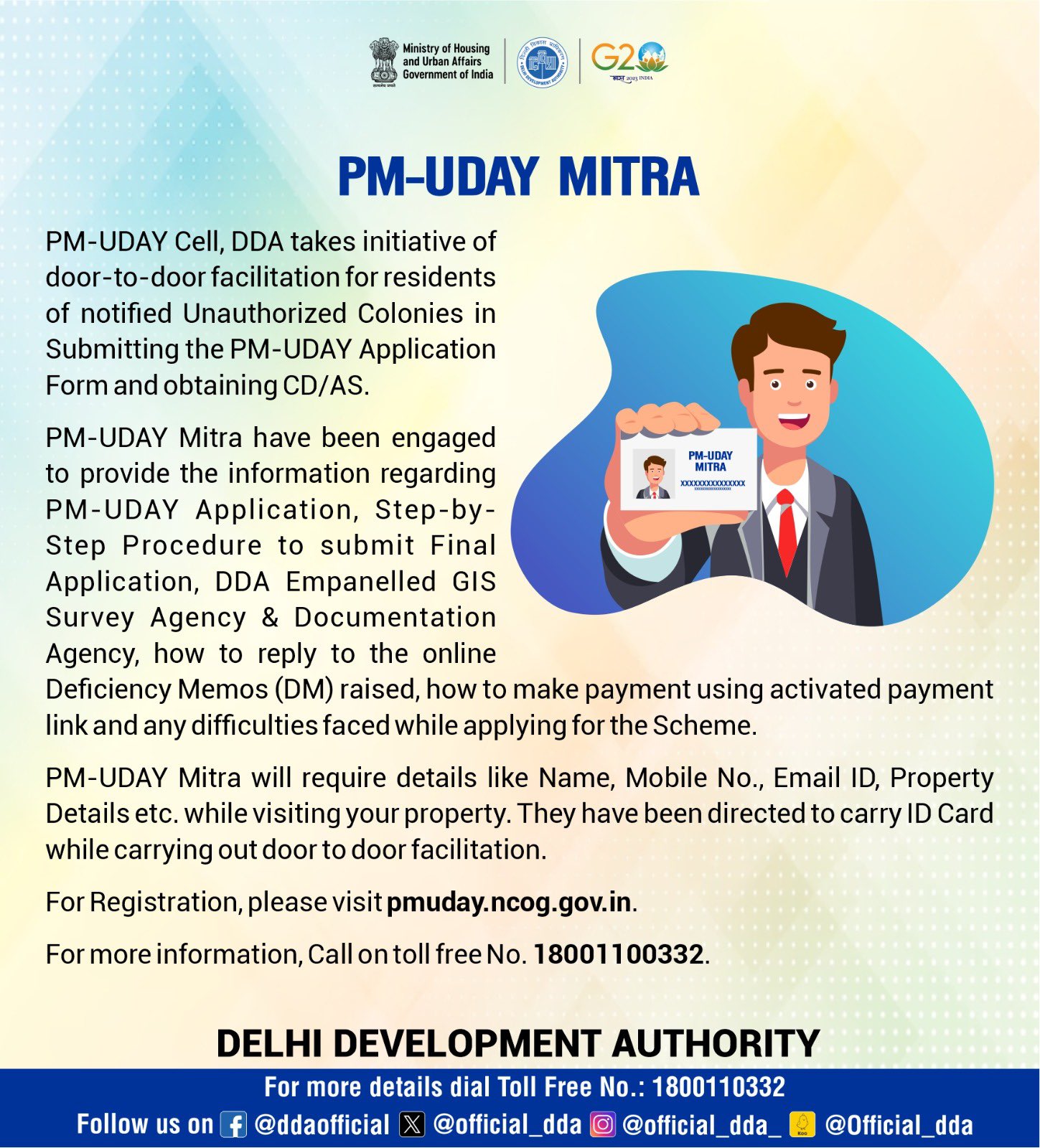Delhi Development Authority on X: &ldquo;PM-Uday Cell, #DDA has engaged 