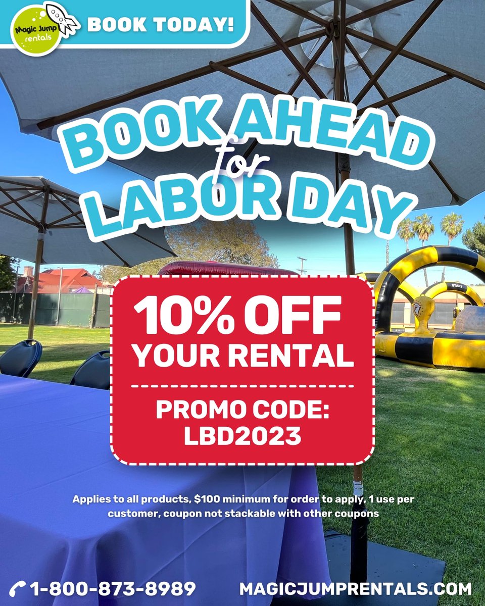 MagicJumpRental's tweet photo. Are you ready for Labor Day? https://t.co/4Q7ZdKRGZL