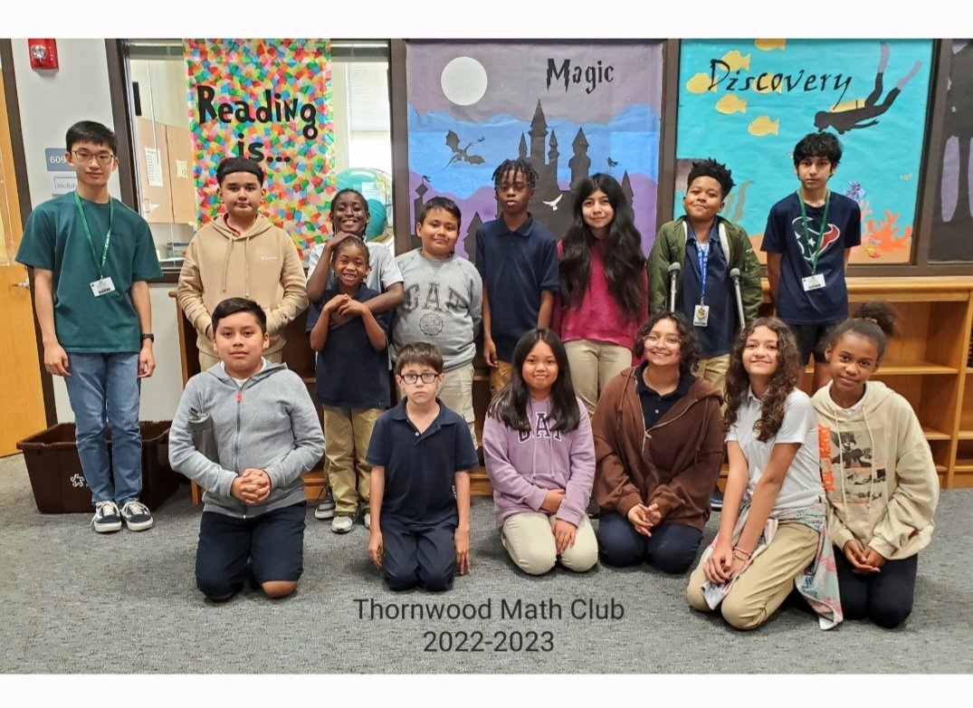 The tradition continues-so excited to kick off this year's Thornwood Math Club! Our team of Dragons, led by math wiz Jaeho, looks forward to working w/these Tigers! @SBAI_SBISD @ThornwoodSBISD @SBISD @jennifer_blaine @MJenParker @kristincraftTX @awolfeinnovate @sigrizzell #math