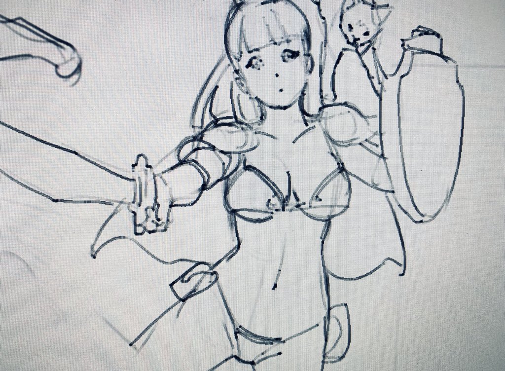 最近落書きでよく描いてる
ビキニアーマー娘。 