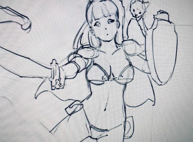 最近落書きでよく描いてる
ビキニアーマー娘。 