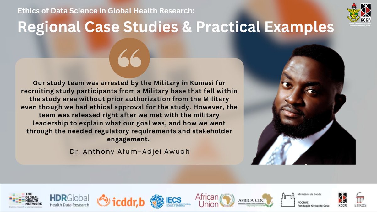ghidkccr_gh's tweet photo. @afum_adjei's presentation at @info_TGHN #datascience #webinar, highlighted some peculiar challenges while implementing the @ghidkccr_gh #SeroCoV study.
Read more: https://t.co/2x9qL4mZPb https://t.co/7CgwtaO0Ef