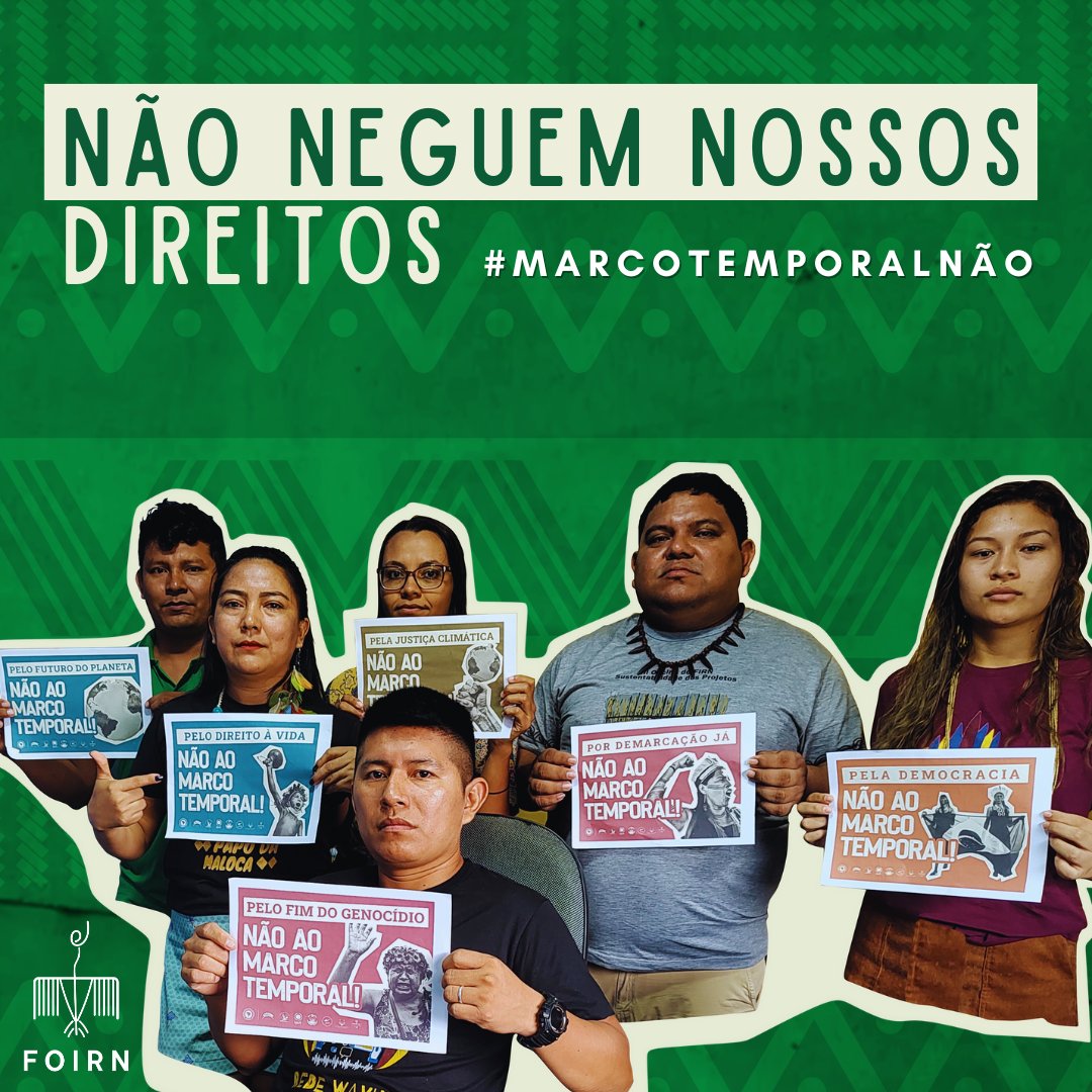 "Unidos pela preservação dos direitos indígenas! Não ao marco temporal que retornar ao julgamento decisivo hoje, dia 30 de agosto no STF. Vamos defender a justiça e a diversidade do nosso país. #DireitosIndígenas #JustiçaParaTodos #MarcoTemporalNão"

<a href="/STF_oficial/">STF</a>