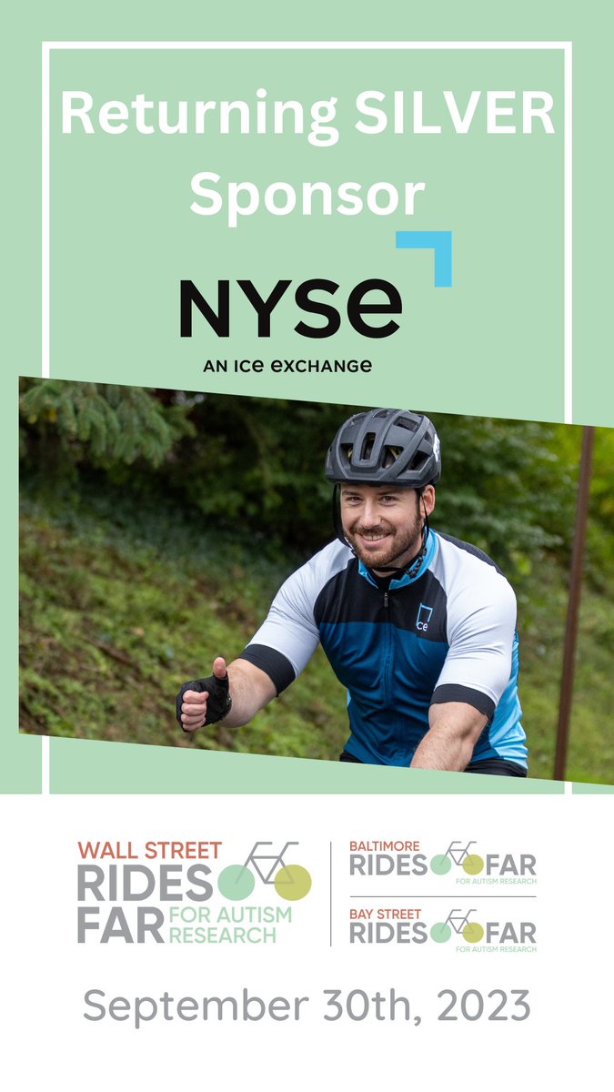 Please help us welcome back @NYSE to #RidesFAR! NYSE has built a reputation as the place where icons & disruptors come to build on their success and shape the future – much like the @AutismScienceFd funded scientists who are looking to innovate autism research!
