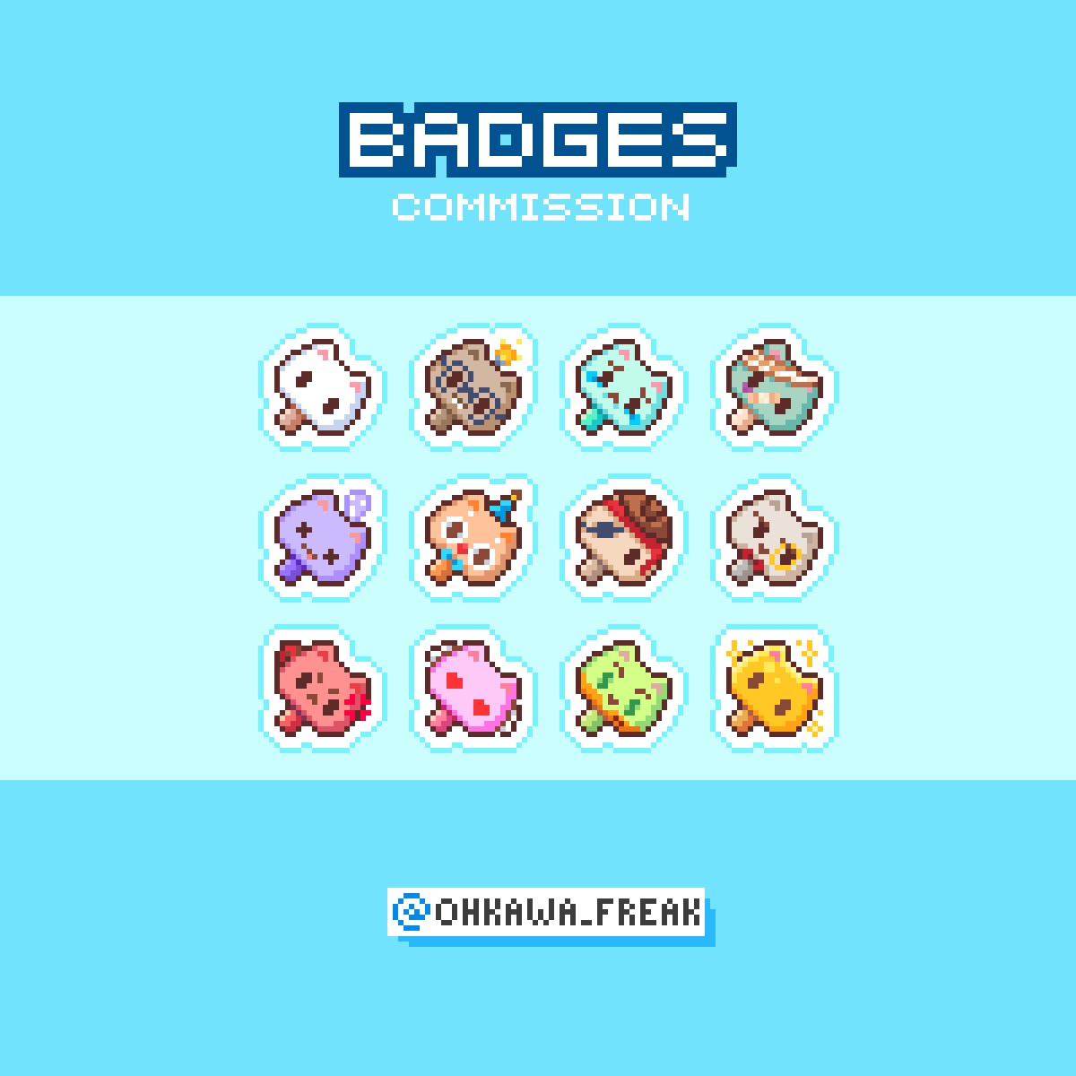 Ohkawa_freak's tweet photo. Nueva comisión 🐱
#pixelart #pixelartworks #pixelartist #pixelbadges #badges #badgedesign #twitchdesign #twitchartist #twitch #stream #streaming #ドット絵 #cute #insignias #subs #bit #emblemas #emblem #commission #cat #icecream #kawaii #kitty https://t.co/dTNyG8xtGx