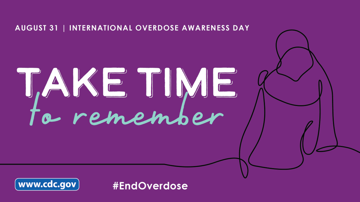 Tomorrow, August 31st marks International Overdose Awareness Day #IOAD2023, a day to remember those lost to #overdose, acknowledge the grief of loved ones left behind, and work to #EndOverdose injury &amp; death. 

Learn more about overdose’s impact: cdc.gov/rxawareness/in…