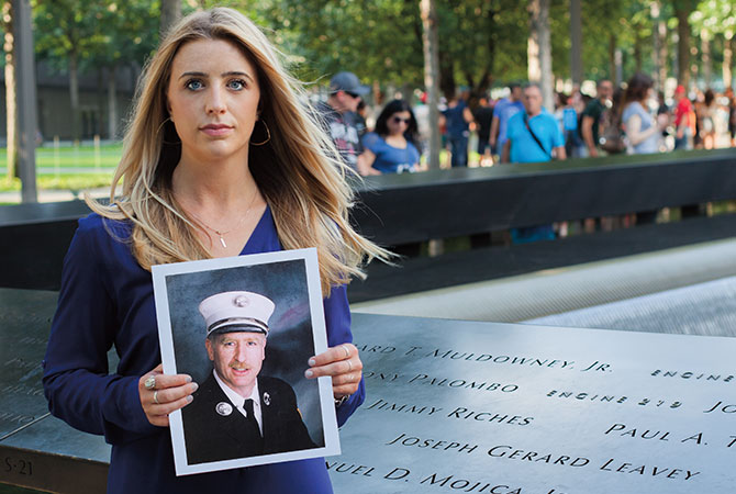 911day's tweet photo. Say hello to Cait Leavey, @911Day Ambassador & X Chat host. She lost her FDNY father in 9/11, finding solace at America’s Camp & later served with @Americorps & @TeachForAmerica. Now an educator & mental health therapist, she supports kids coping with trauma. #911Day23Chat #IWillFor911Day #911Day