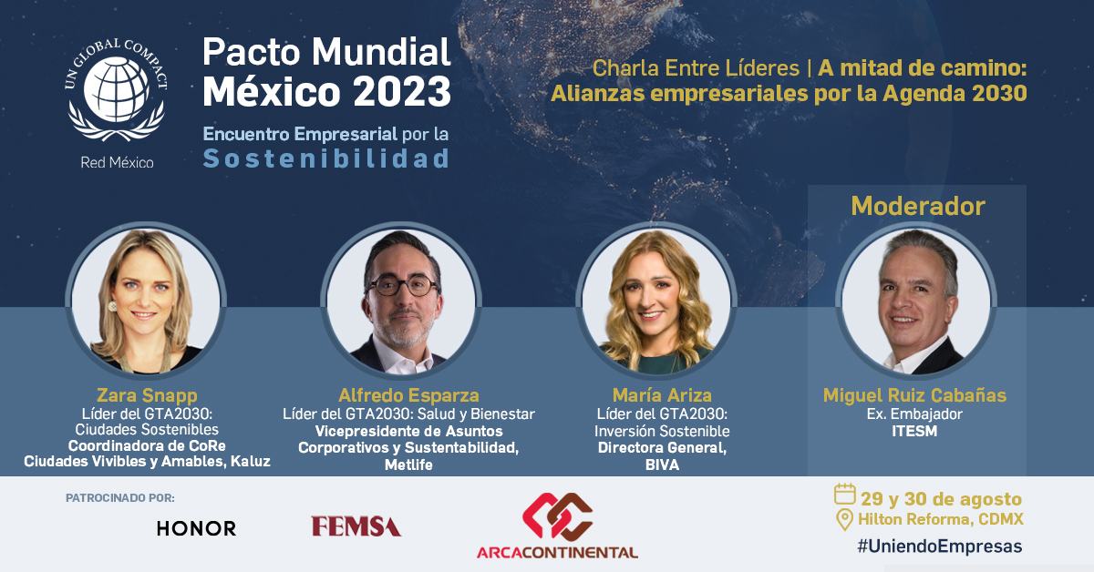 BIVAMX's tweet photo. No te puedes perder la participación de nuestra Directora General, @maria_ariza, como panelista en el «Encuentro Empresarial por la Sostenibilidad» de @PactoMundialMex, en compañía de @zarasnapp, Coordinadora de CoRe Ciudades Vivibles y Amables, Kaluz, @AEsparzaJr, Vicepresidente de Asuntos Corporativos y Sustentabilidad, @MetLifeMx, en la sesión “Charla entre líderes | A mitad de camino: Alianzas empresariales por la Agenda 2030.” moderado por @miguelrcabanas, Ex. Embajador @TecdeMonterrey.

¡No te lo puedes Perder!

🗓 29 y 30 de agosto en el hotel Hilton de reforma, CDMX.

Regístrate 👉 https://t.co/6TbF6cqckH

#UniendoEmpresas
#EncuentroCDMX23