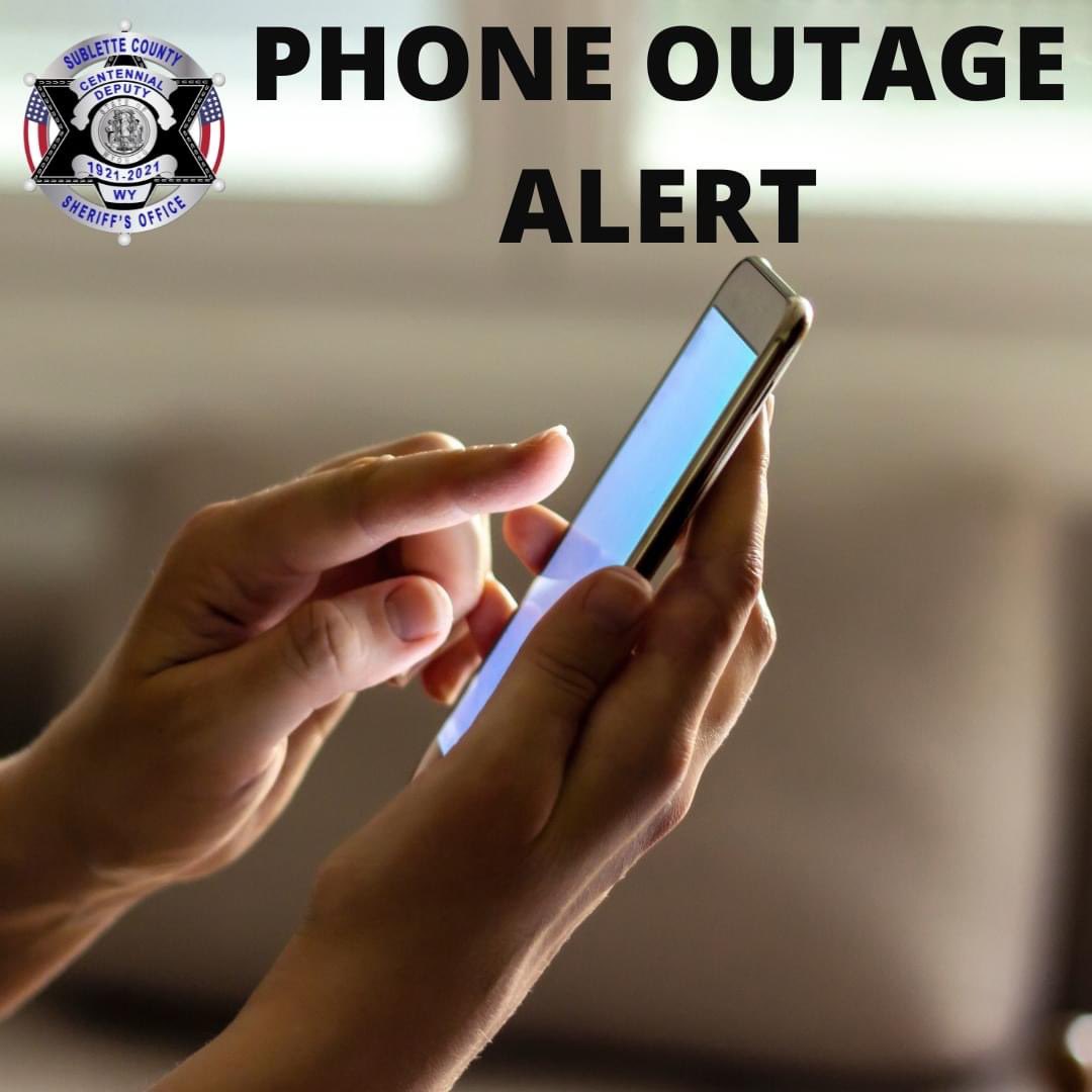 SheriffSublette's tweet image. 8/30/23 10:45am

This morning another Centurylink outage has been reported. 9-1-1 lines are working and have been tested. However, our 367-4378 number is down again. Please use the temporary emergency number 367-5112 to reach us for NON-emergency matters.