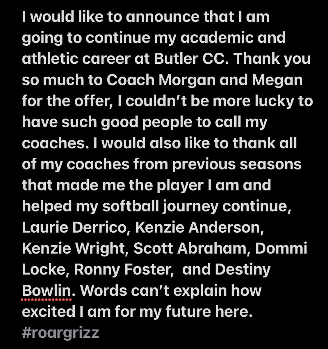 #roargrizz
<a href="/Doms_O/">Dommi Locke</a> <a href="/ladycatssball/">El Dorado Softball</a> <a href="/316EliteSB/">Select Fastpitch 316</a> <a href="/316EliteAbraham/">316EliteAbraham</a> <a href="/bohanan25/">Morgan Bohanan</a> <a href="/BUCOSoftball/">Butler Softball</a>