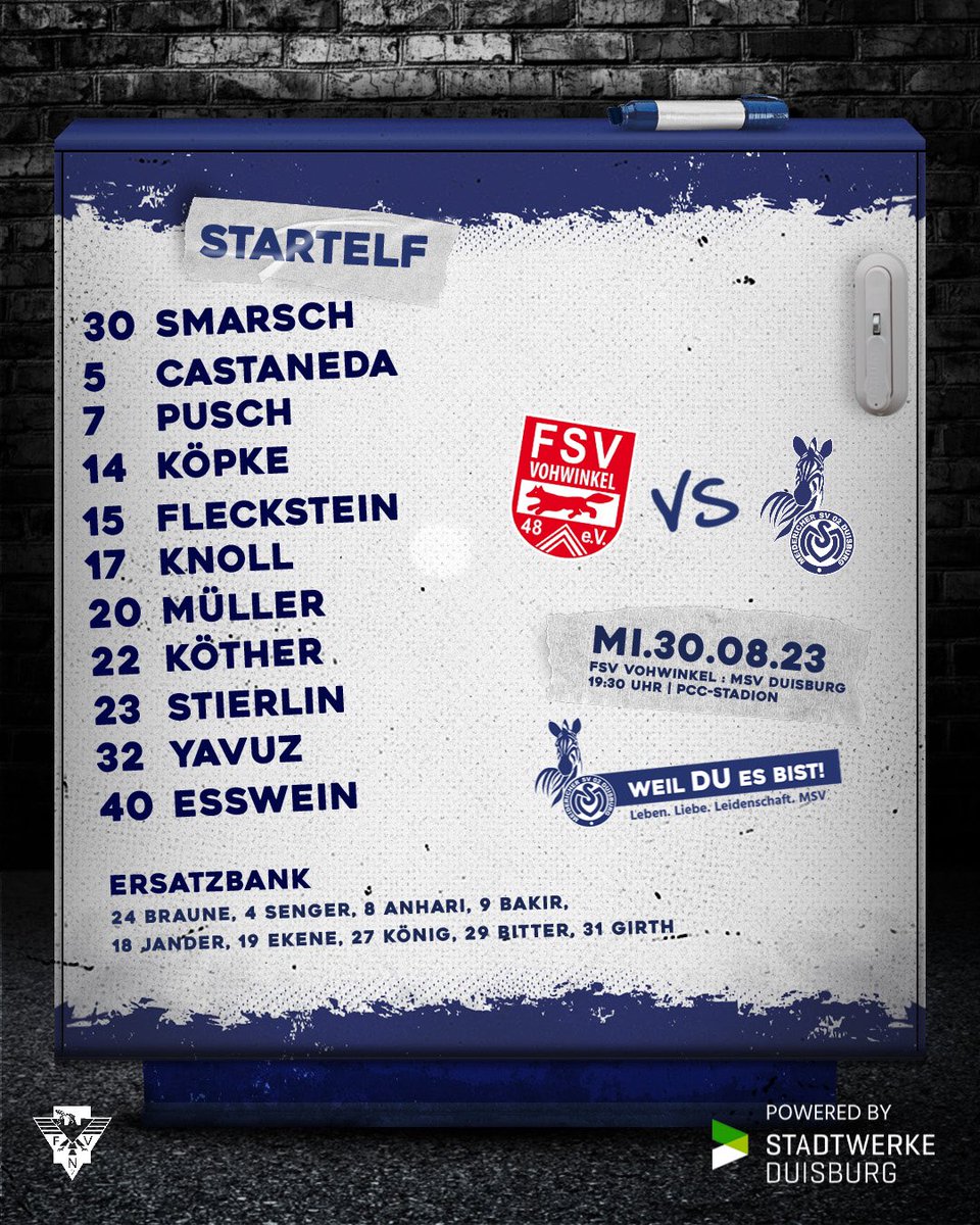 MSVDuisburgENG's tweet photo. Good few changes from last week’s #3Liga games:

He’s only just through the door but Köther starts. 

Dennis Smarsch starts in goal whilst MSV U19 talent Batuhan Yavuz gets his first start!

There’s also a notable start for Castaneda 💪

#Duisburg #FSVMSV https://t.co/Y0H5eJ3NBA