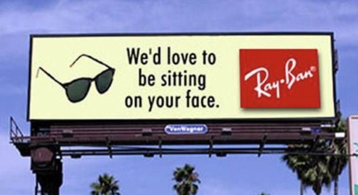 This copywriter either got fired or is now president of Ray-ban, no inbetween