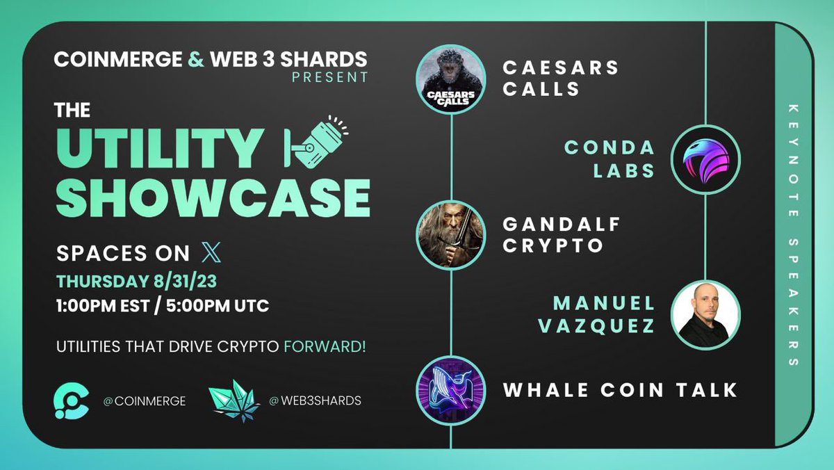 coinmerge's tweet photo. 📢https://t.co/14ddRveDnH Presents Utility Showcase!

💥⭐️Panel
💥5Min Slots
💥#Web3 Utility 🔎

Ready to ShowCase?

✅Follow
@Web3Shards
@CaesarsCalls
@Whalecointalk
@gandalfcryptto
@CondaLabs
@phantomfaceoff
✅Repost
✅Tune In👇
https://t.co/huKPFIoPUG https://t.co/4yXG9m3idK