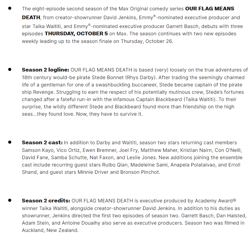 Our Flag Means Death season two teaser poster revealed along with the press release details. #OFMD #OurFlagMeansDeath