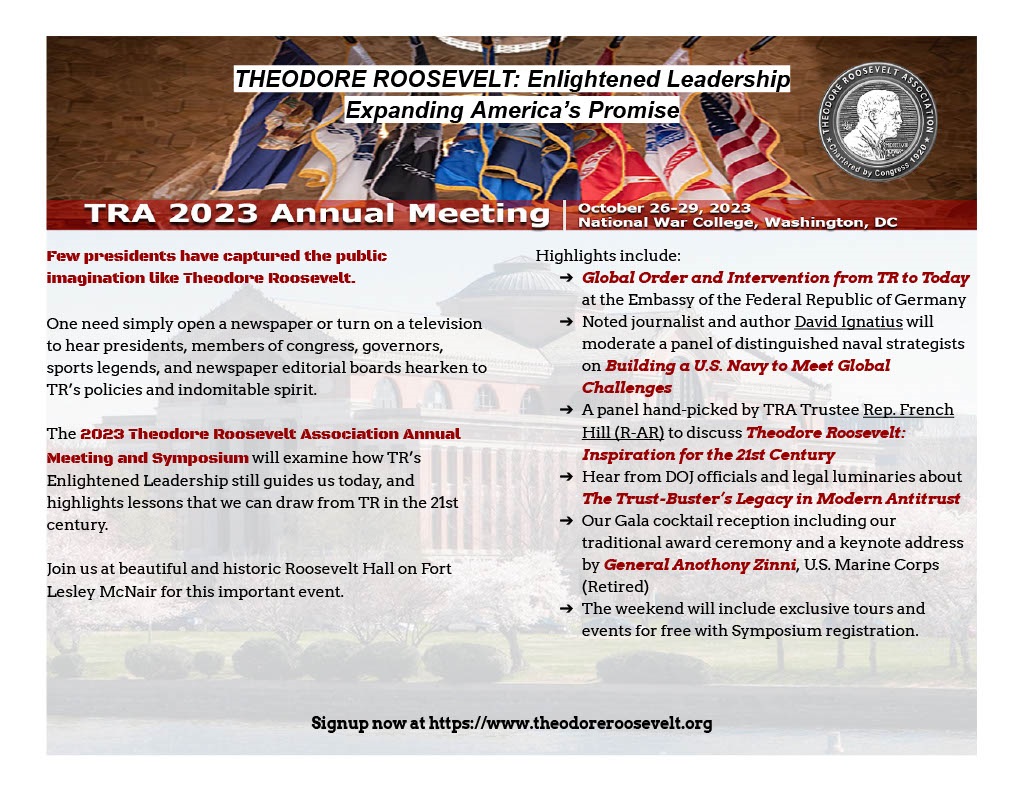 TRooseveltAssoc's tweet image. Big news: in addition to ambassadors, media personalities, &amp;amp; military &amp;amp; industry leaders, we&apos;re finally hosting a panel on TR &amp;amp; Antitrust! Bit of trivia for you: in the room will be folks on both sides of the massive Google case that will be at trial as the event is happening!