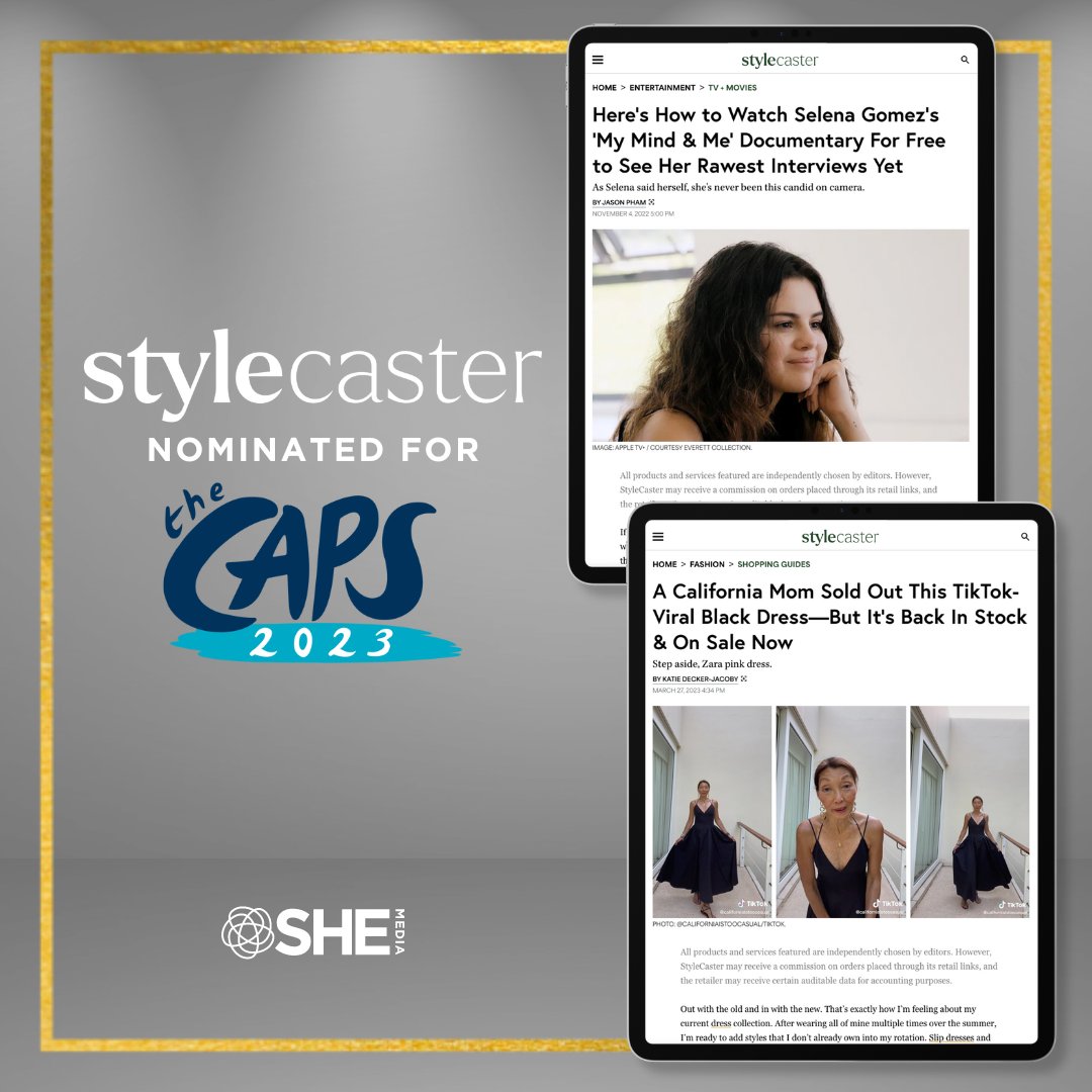 BlogHer's tweet photo. Weโre excited to announce that @StyleCaster has been nominated for The Commerce Awards for Publishers presented by @Skimlinks in two different categories, Best Timely Article and Best Streaming Article!
Learn more here: https://t.co/MVIz9Oj06I
#SHEmedia #StyleCaster https://t.co/H4Ln4iZFDY